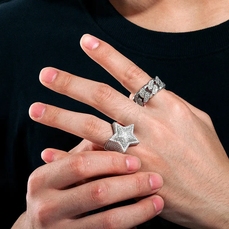 MOISSANITE STAR RING IN STERLING SILVER - Image 4