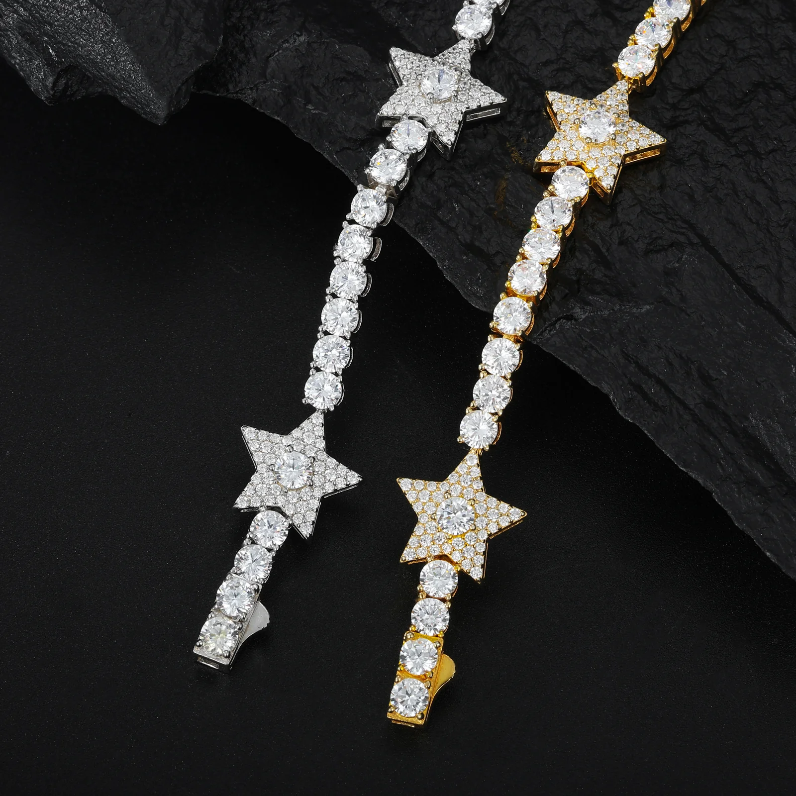 MOISSANITE STAR TENNIS BRACELET IN STERLING SILVER - Image 3