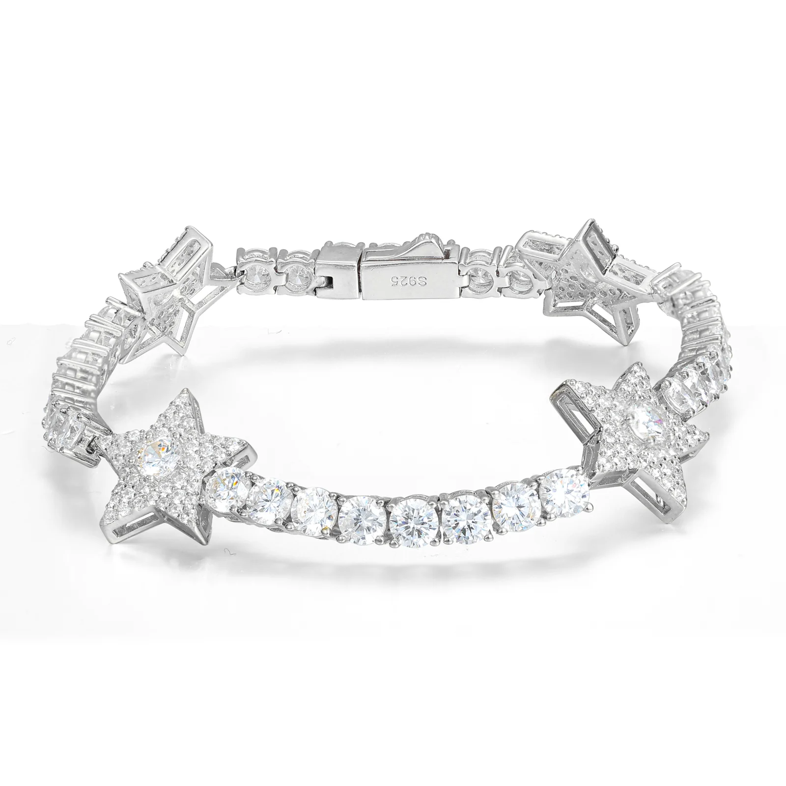 MOISSANITE STAR TENNIS BRACELET IN STERLING SILVER - Image 5