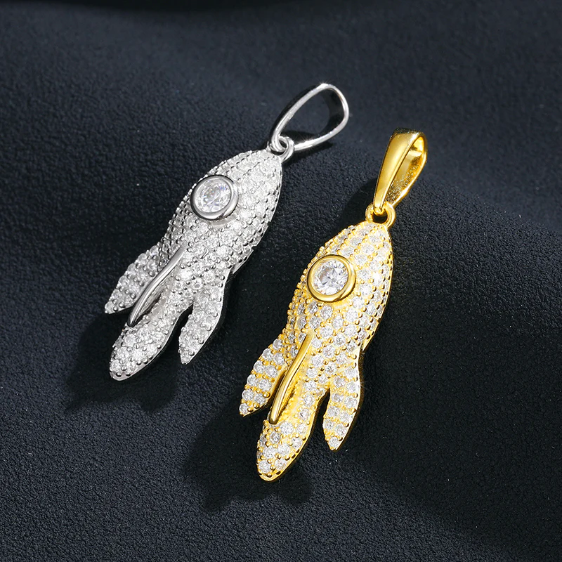 MOISSANITE SUBMARINE PENDANT IN STERLING SILVER - Image 4