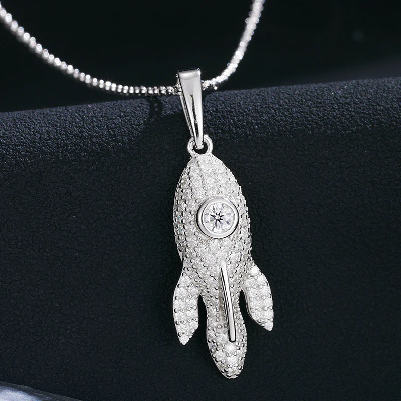 MOISSANITE SUBMARINE PENDANT IN STERLING SILVER - Image 5