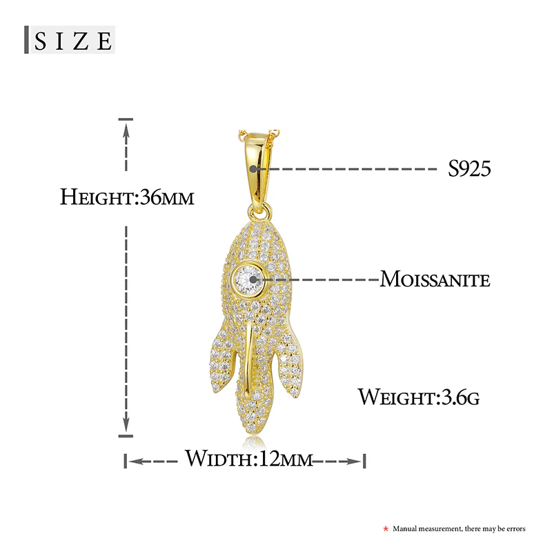 MOISSANITE SUBMARINE PENDANT IN STERLING SILVER - Image 6