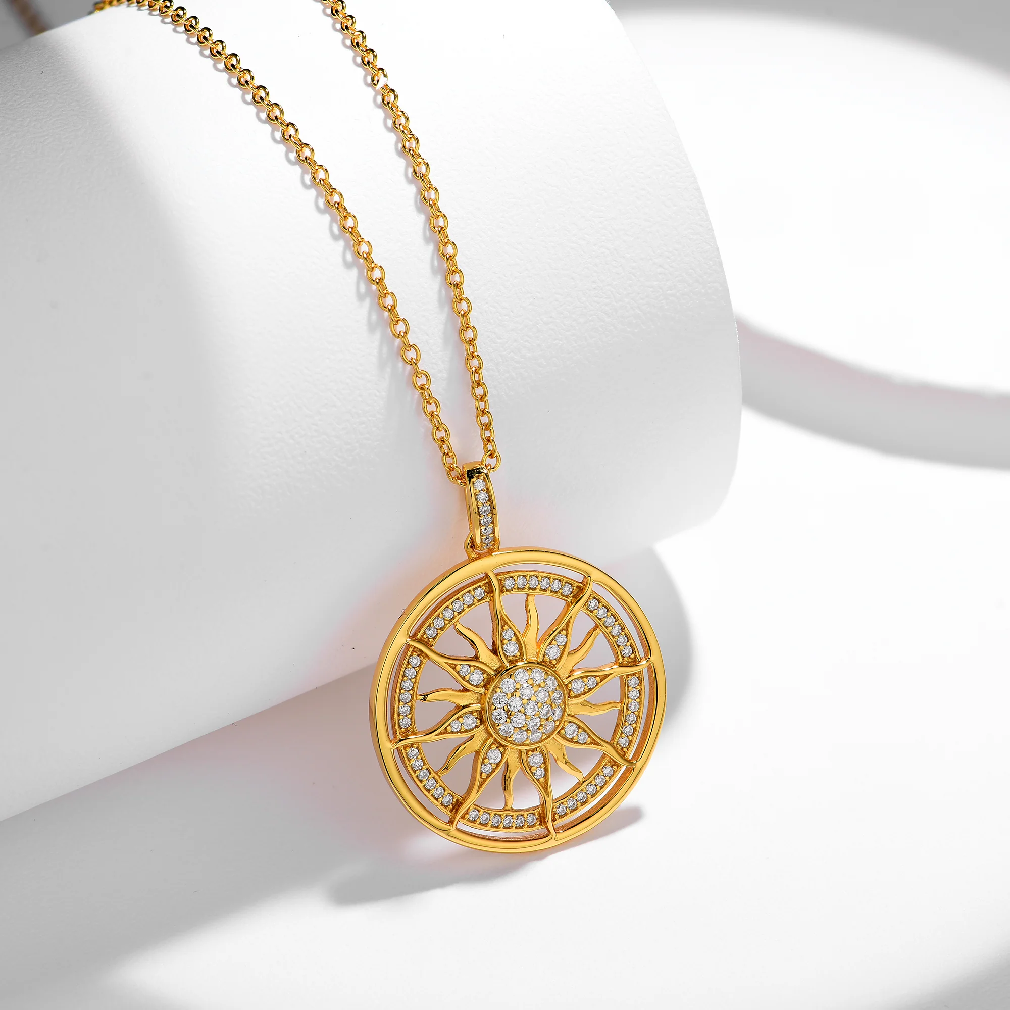 MOISSANITE SUN CHARM PENDANT IN STERLING SILVER - Image 3