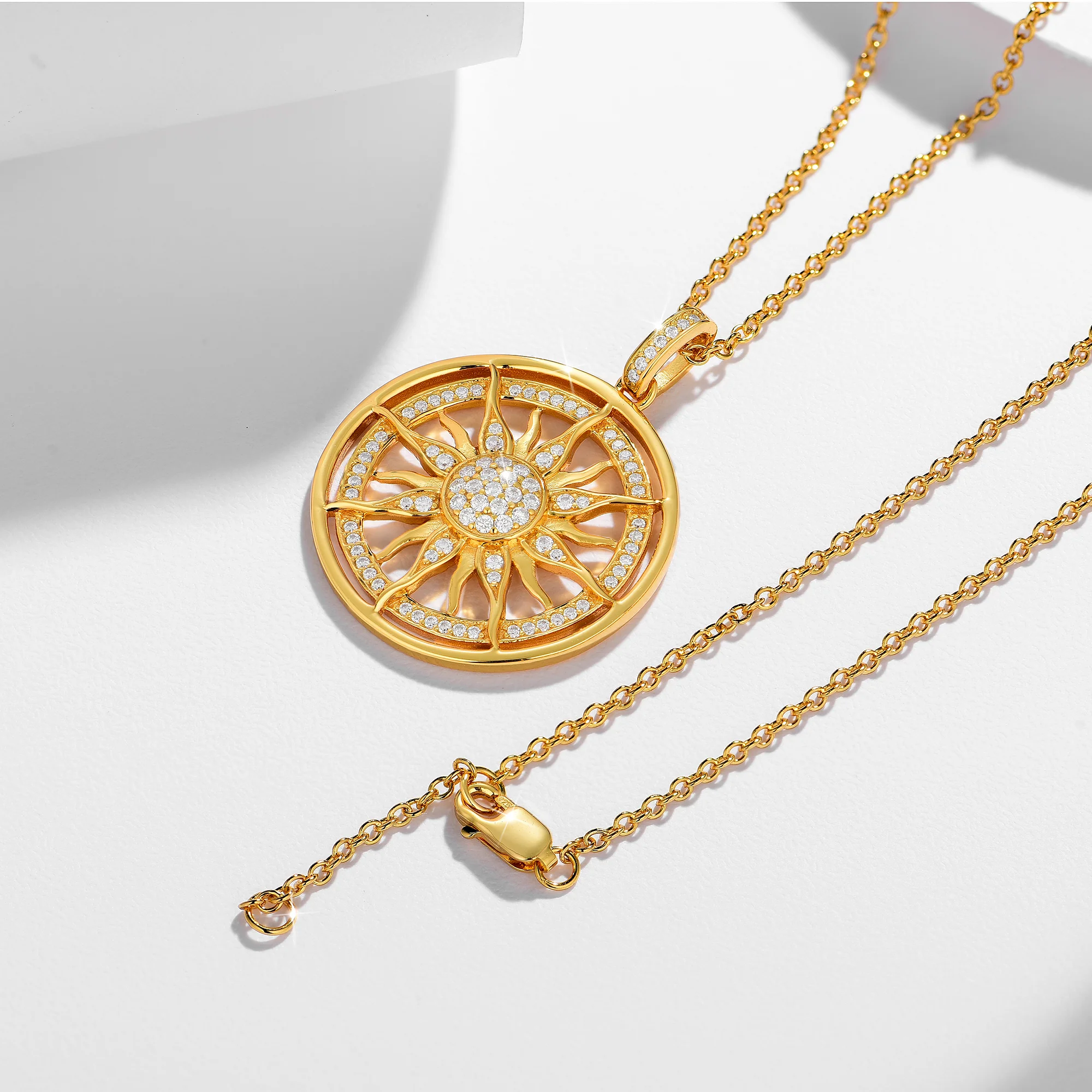 MOISSANITE SUN CHARM PENDANT IN STERLING SILVER - Image 4