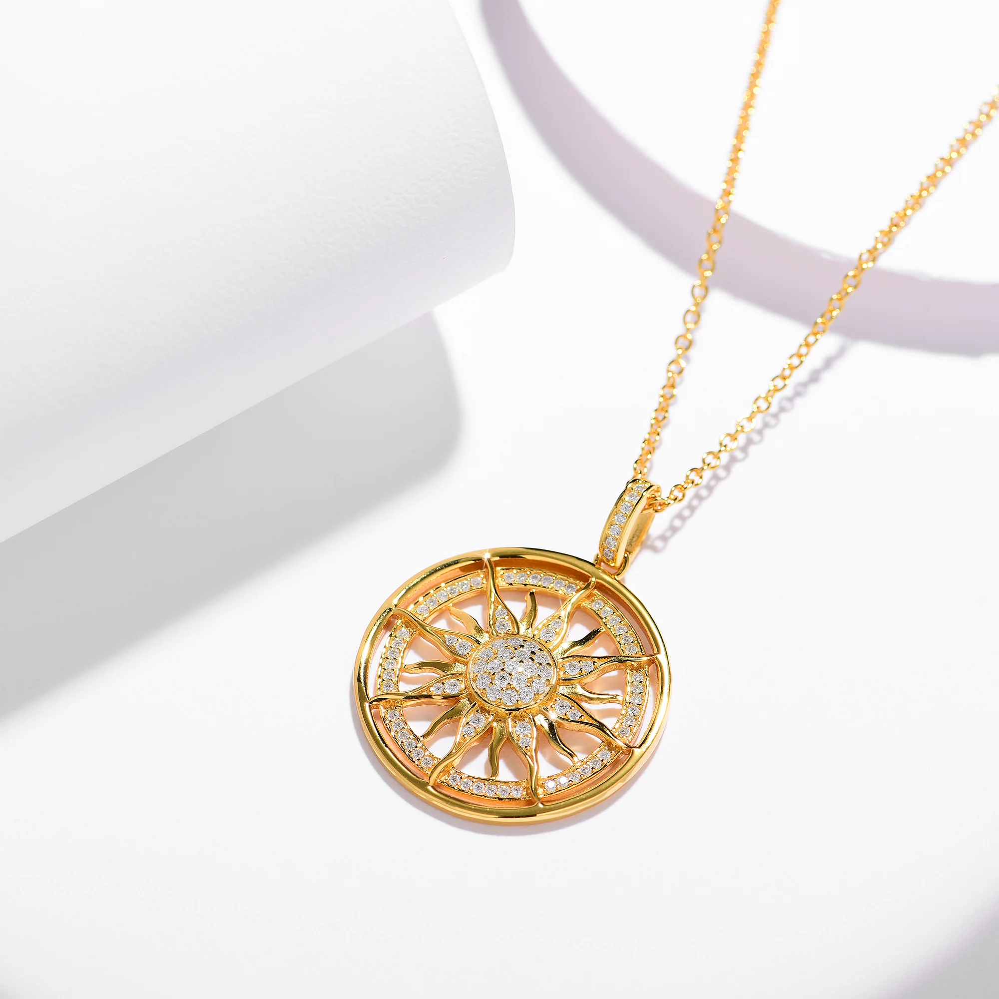 MOISSANITE SUN CHARM PENDANT IN STERLING SILVER - Image 5
