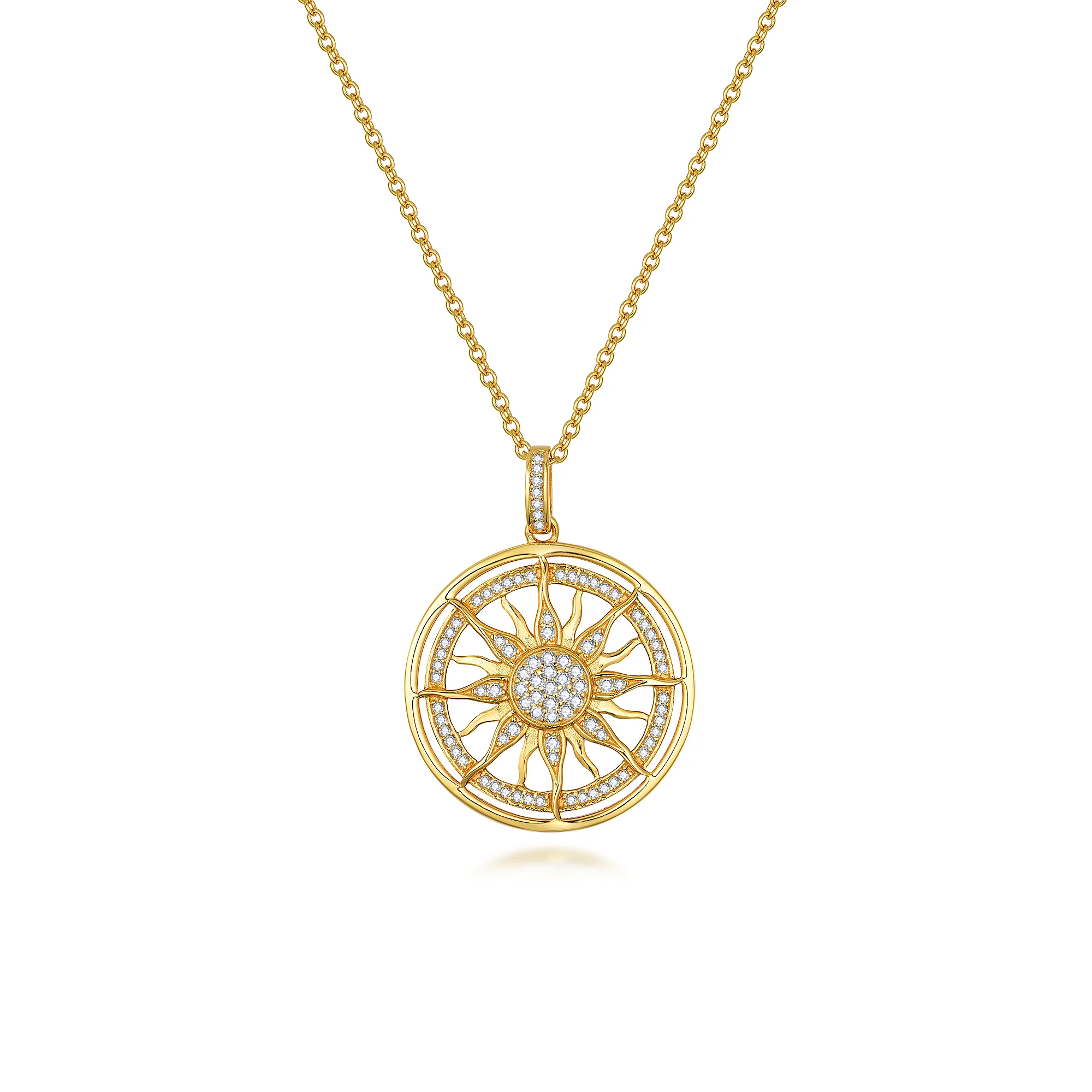 MOISSANITE SUN CHARM PENDANT IN STERLING SILVER - Image 6