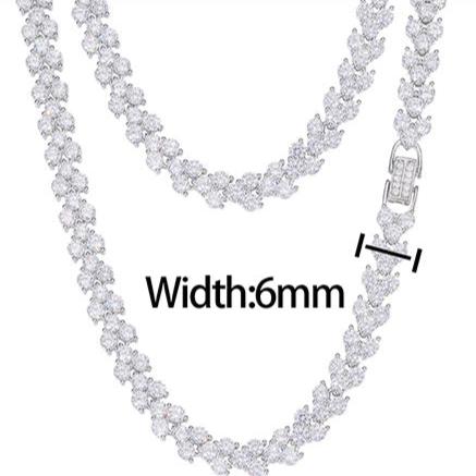 MOISSANITE THREE STONE HEART TENNIS LINK CHAIN NECKLACE OR BRACELET IN STERLING SILVER - Image 6