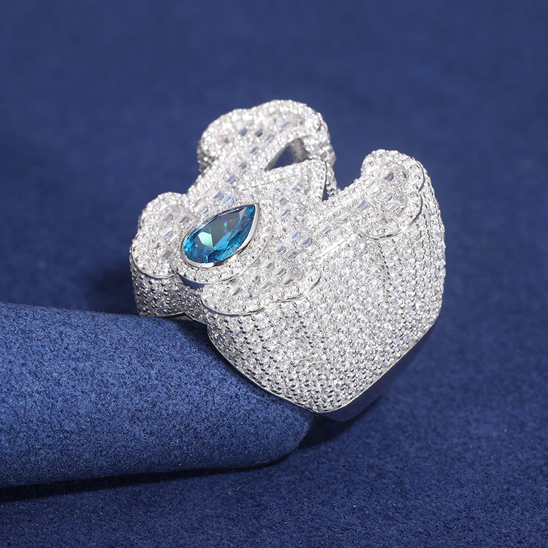 MOISSANITE W CHAMPIONSHIP RING IN STERLING SILVER - Image 3