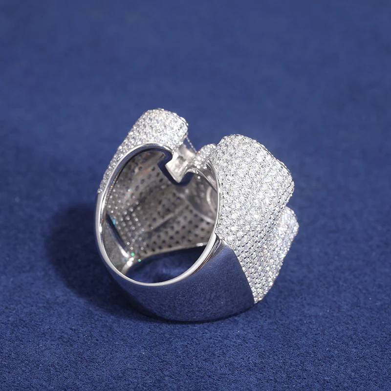 MOISSANITE W CHAMPIONSHIP RING IN STERLING SILVER - Image 4