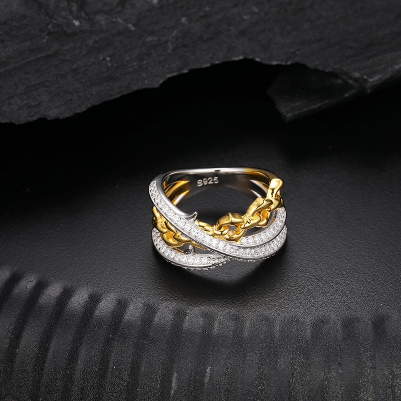 MOISSANITE WRAP RING IN STERLING SILVER {STYLE 2} - Image 2
