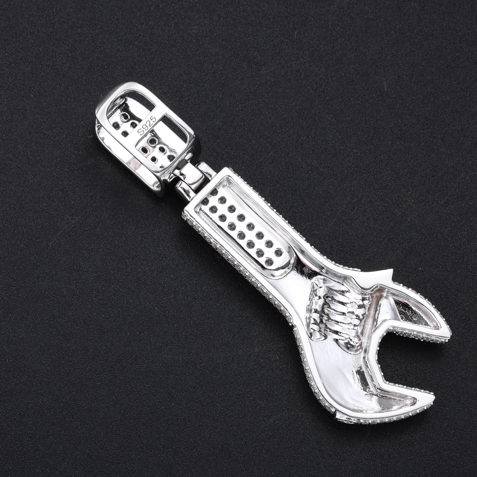 MOISSANITE WRENCH PENDANT IN STERLING SILVER - Image 4