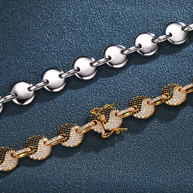 MOISSANITE YIN YANG LINK CHAIN BRACELET/NECKLACE IN STERLING SILVER - Image 3