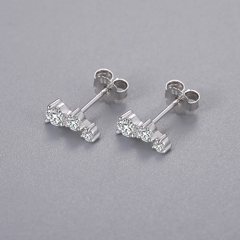 MOISSANITE ZODIAC CONSTELLATION STUD EARRINGS IN STERLING SILVER - Image 2