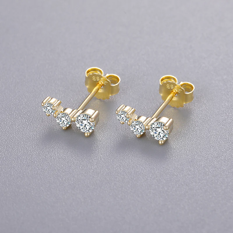 MOISSANITE ZODIAC CONSTELLATION STUD EARRINGS IN STERLING SILVER - Image 3