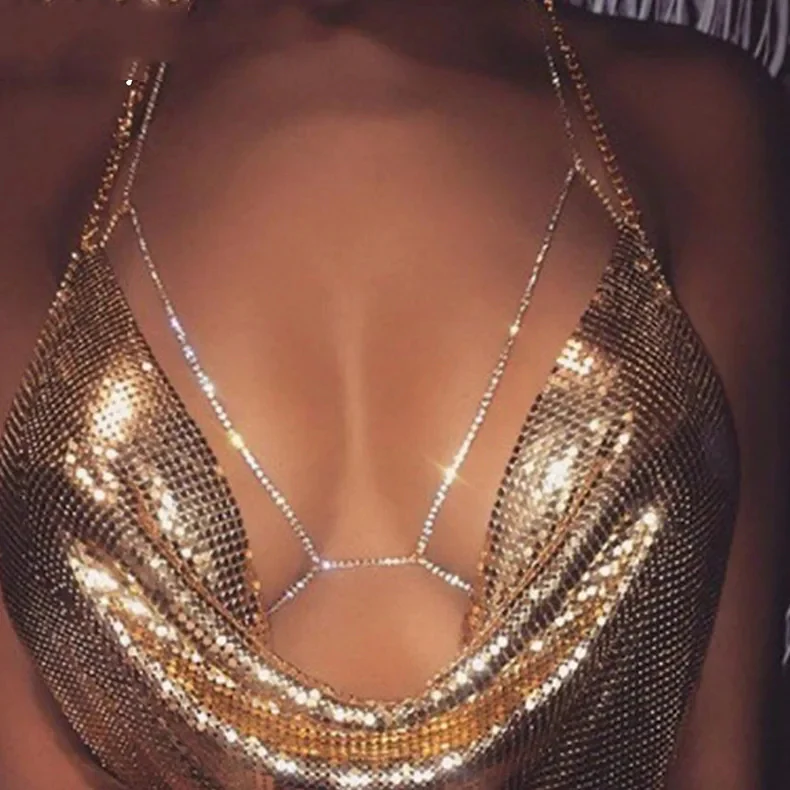NOCTURA CRYSTAL CONTOUR BODY CHAIN BRALETTE - Image 5