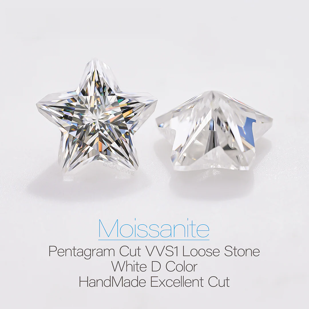 OLD PENTAGRAM CUT STAR MOISSANITE LOOSE DIAMOND - Image 3