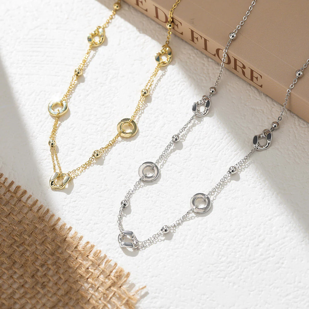 ORBIT BEADED NECKLACE IN STERLING SILVER - Image 5
