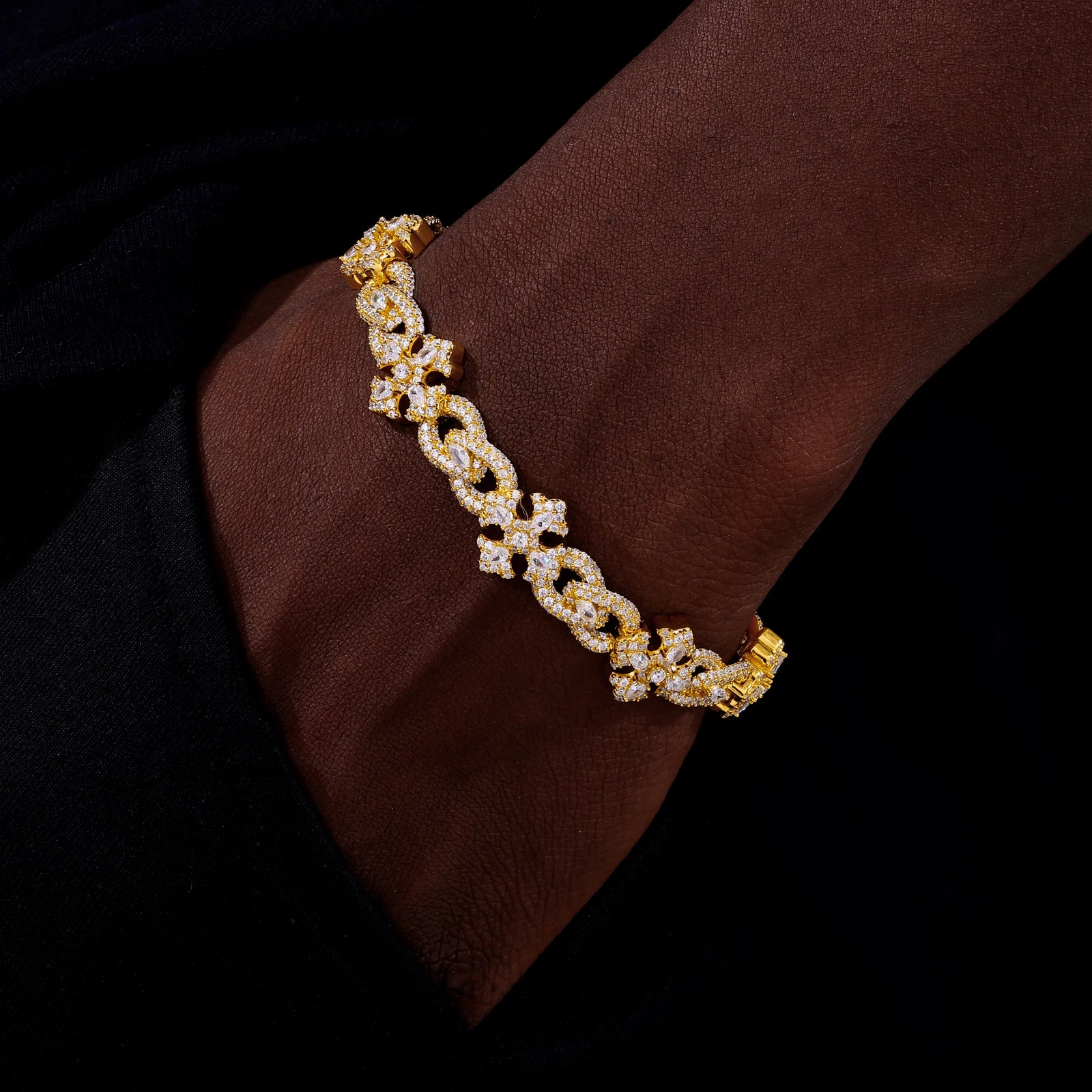ORNATE CROSS MOISSANITE BRACELET IN STERLING SILVER - Image 4