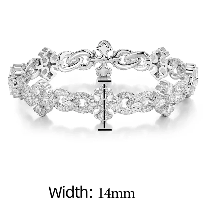 ORNATE CROSS MOISSANITE BRACELET IN STERLING SILVER - Image 7