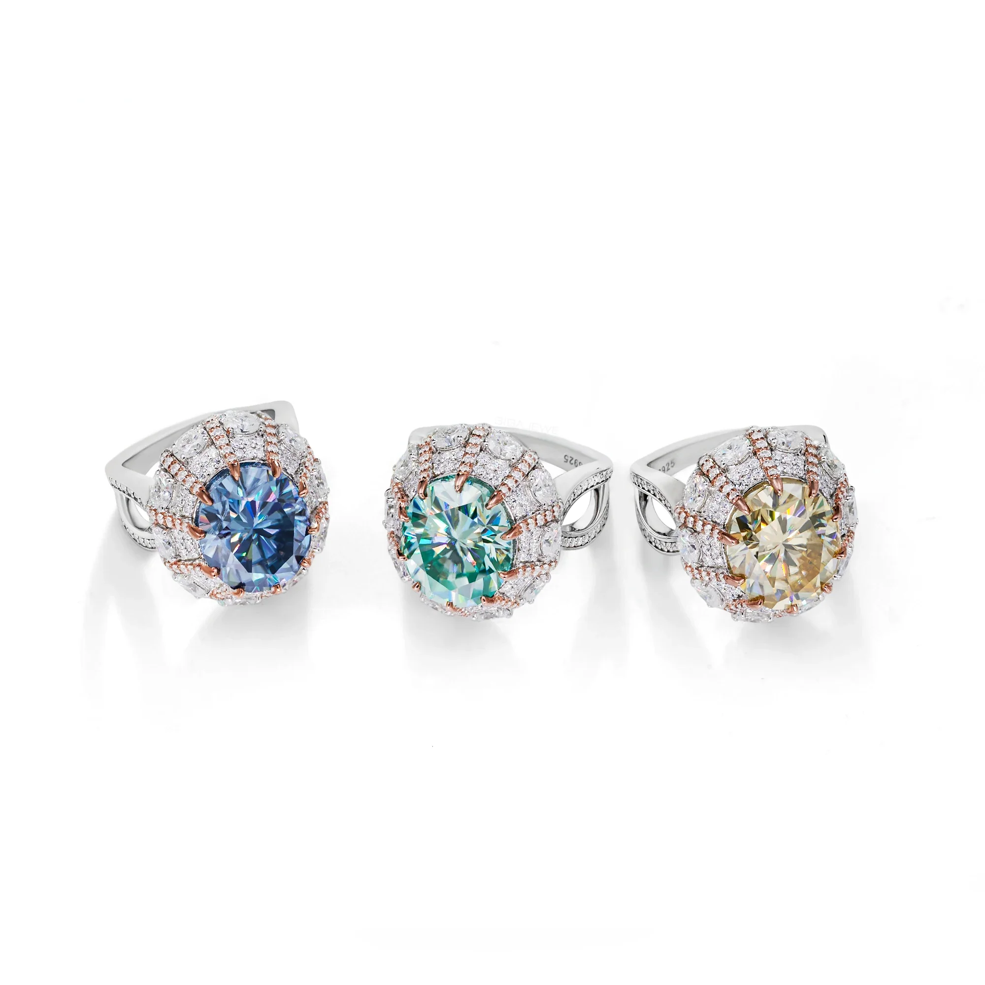 ORNATE MOISSANITE OVAL CUT RING IN STERLING SILVER