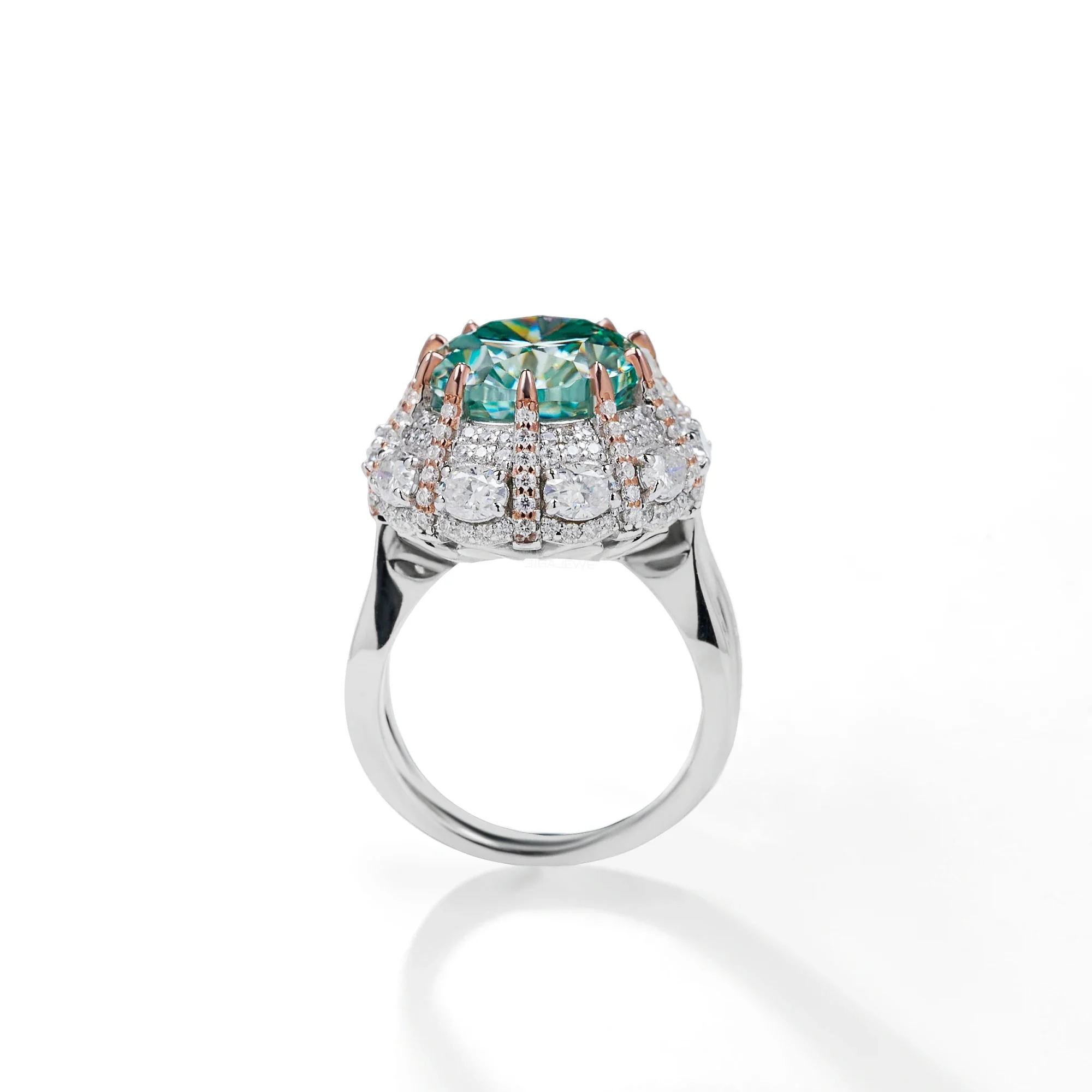 ORNATE MOISSANITE OVAL CUT RING IN STERLING SILVER - Image 4