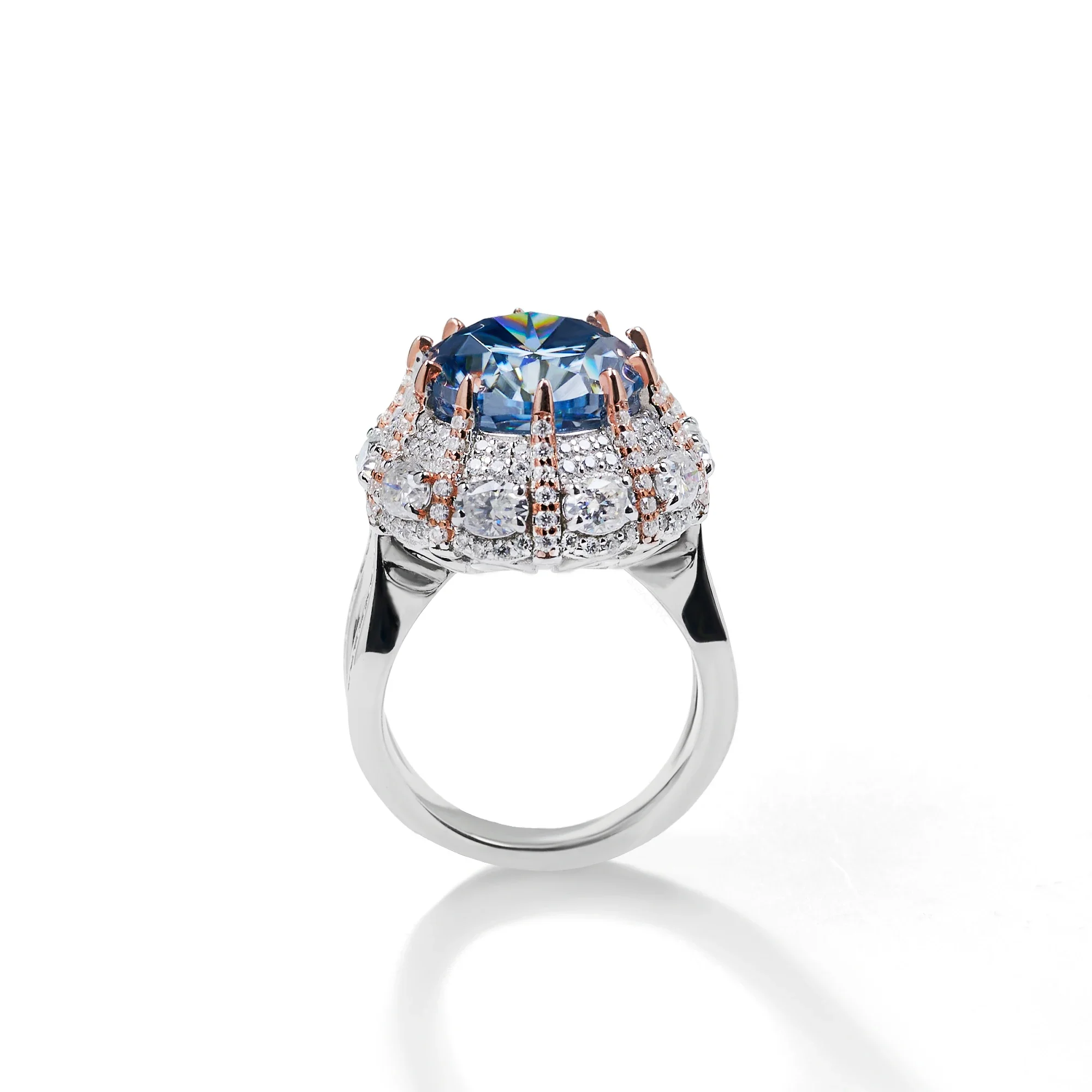 ORNATE MOISSANITE OVAL CUT RING IN STERLING SILVER - Image 5