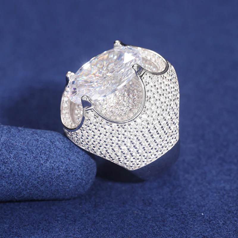 OVAL CUT MOISSANITE RING WITH PRONG IN STERLING SILVER - Image 5