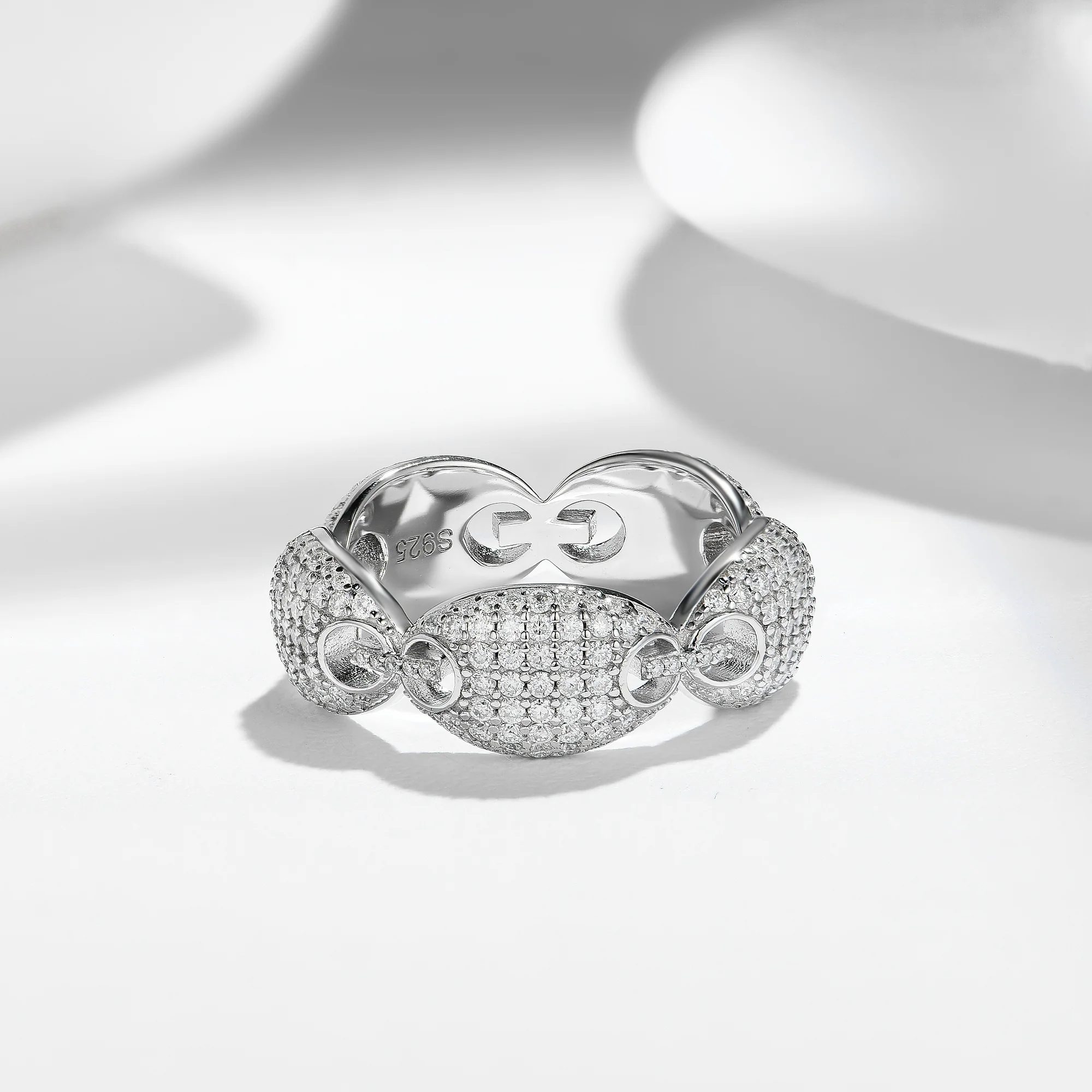 OVAL ETERNITY MOISSANITE RING IN STERLING SILVER - Image 3