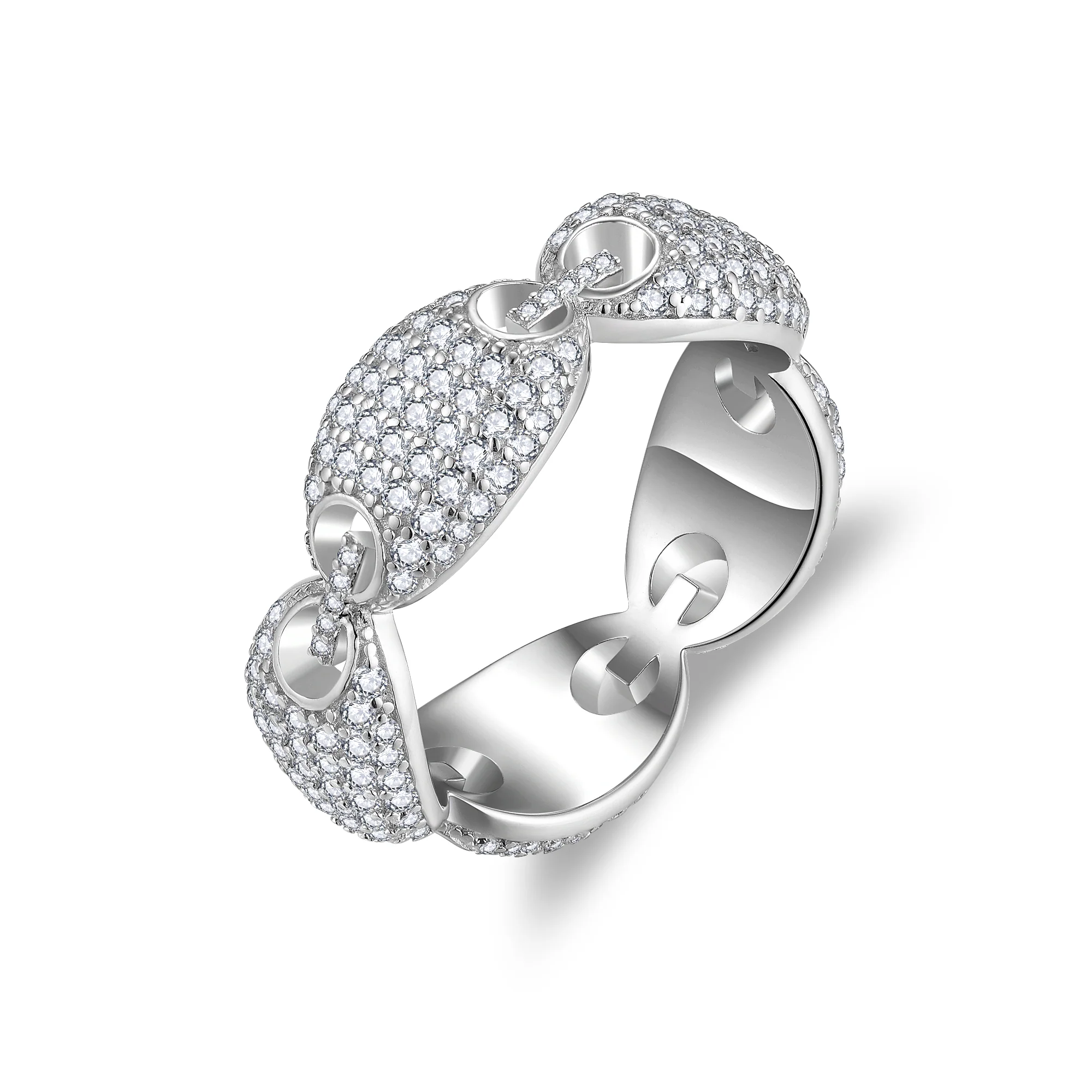 OVAL ETERNITY MOISSANITE RING IN STERLING SILVER - Image 4