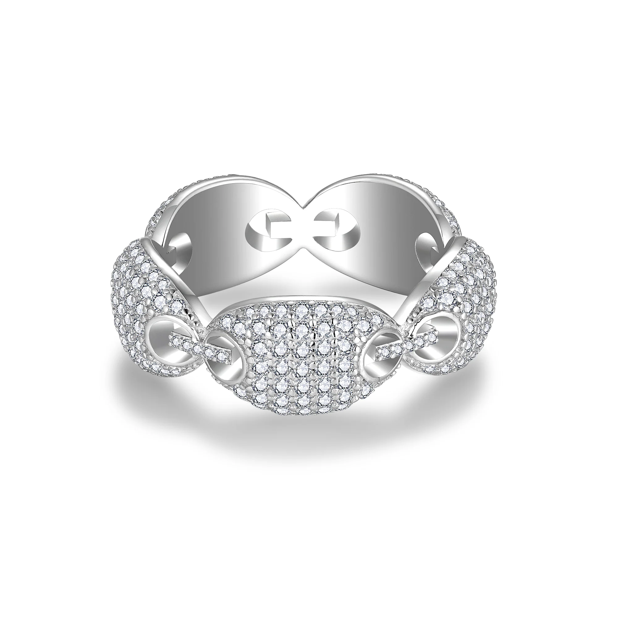 OVAL ETERNITY MOISSANITE RING IN STERLING SILVER - Image 5