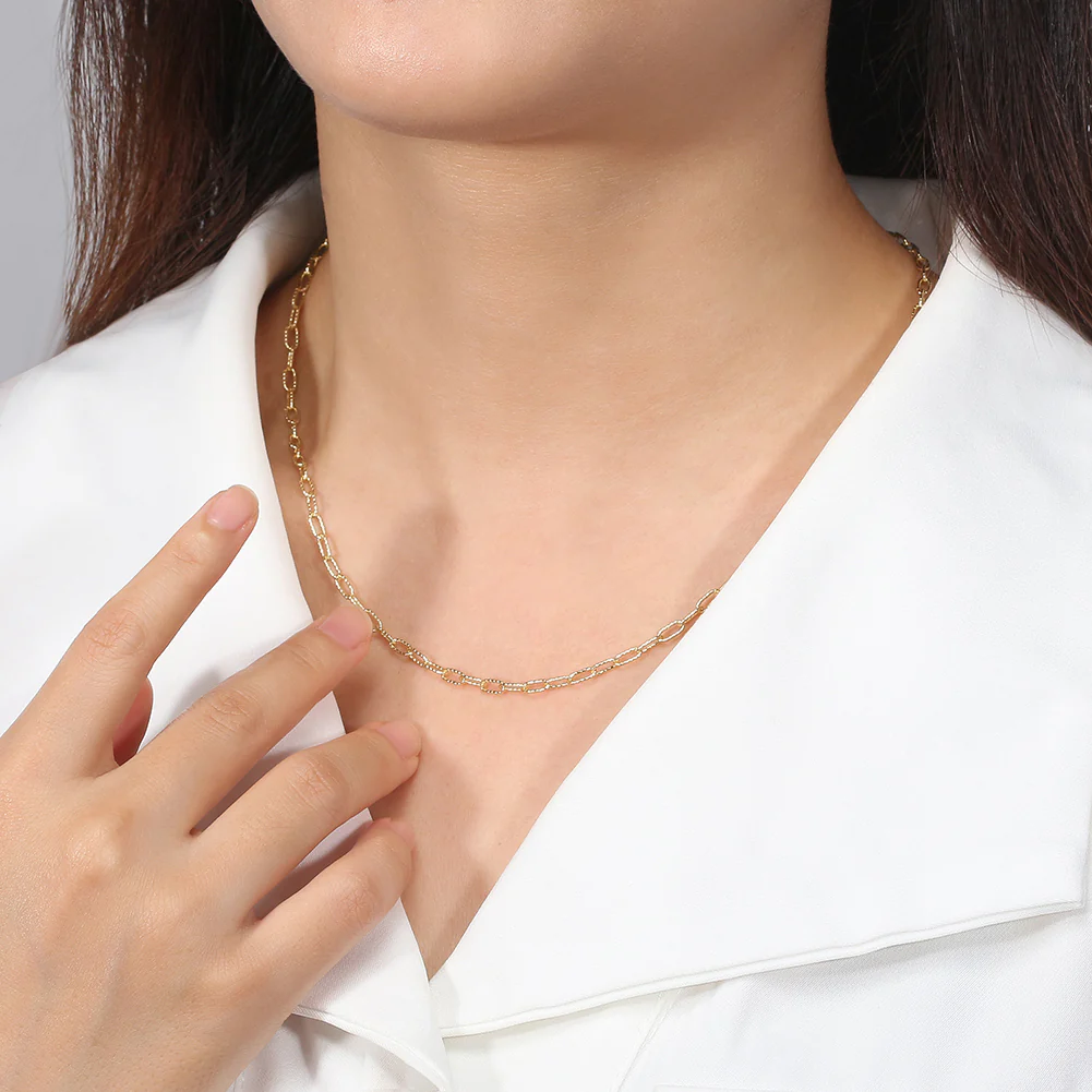 PAPERCLIP CHAIN NECKLACE IN STERLING SILVER - Image 3