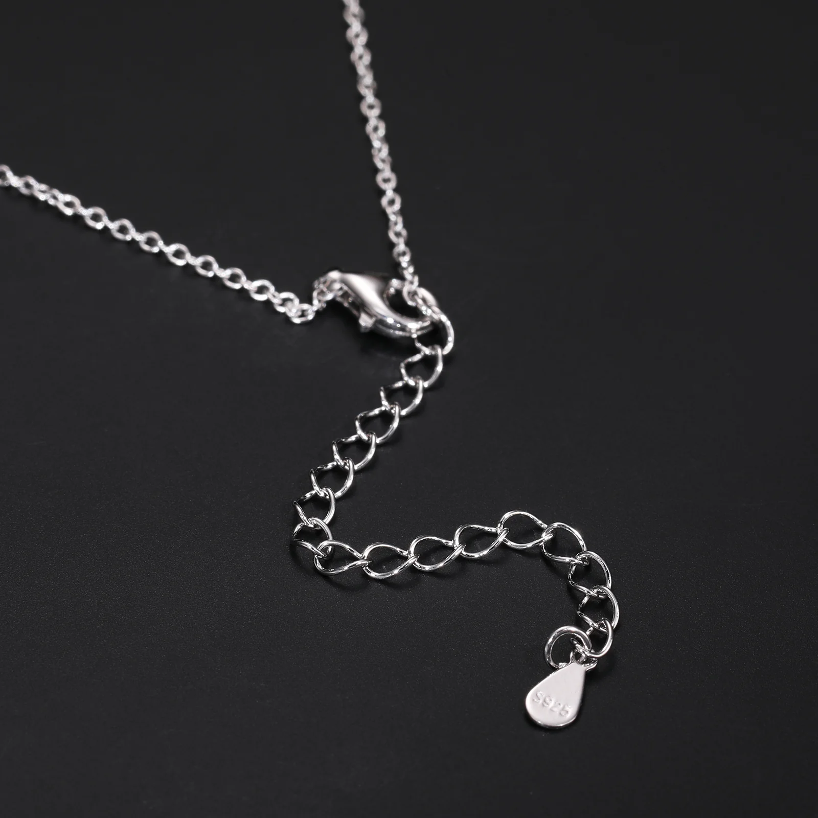 PEAR CUT MOISSANITE ASH BOX PENDANT NECKLACE IN STERLING SILVER - Image 5