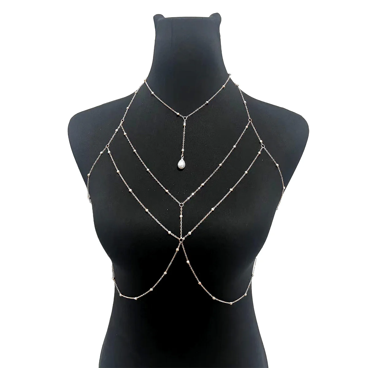 PEARL DROP BODY CHAIN BRALETTE - Image 3