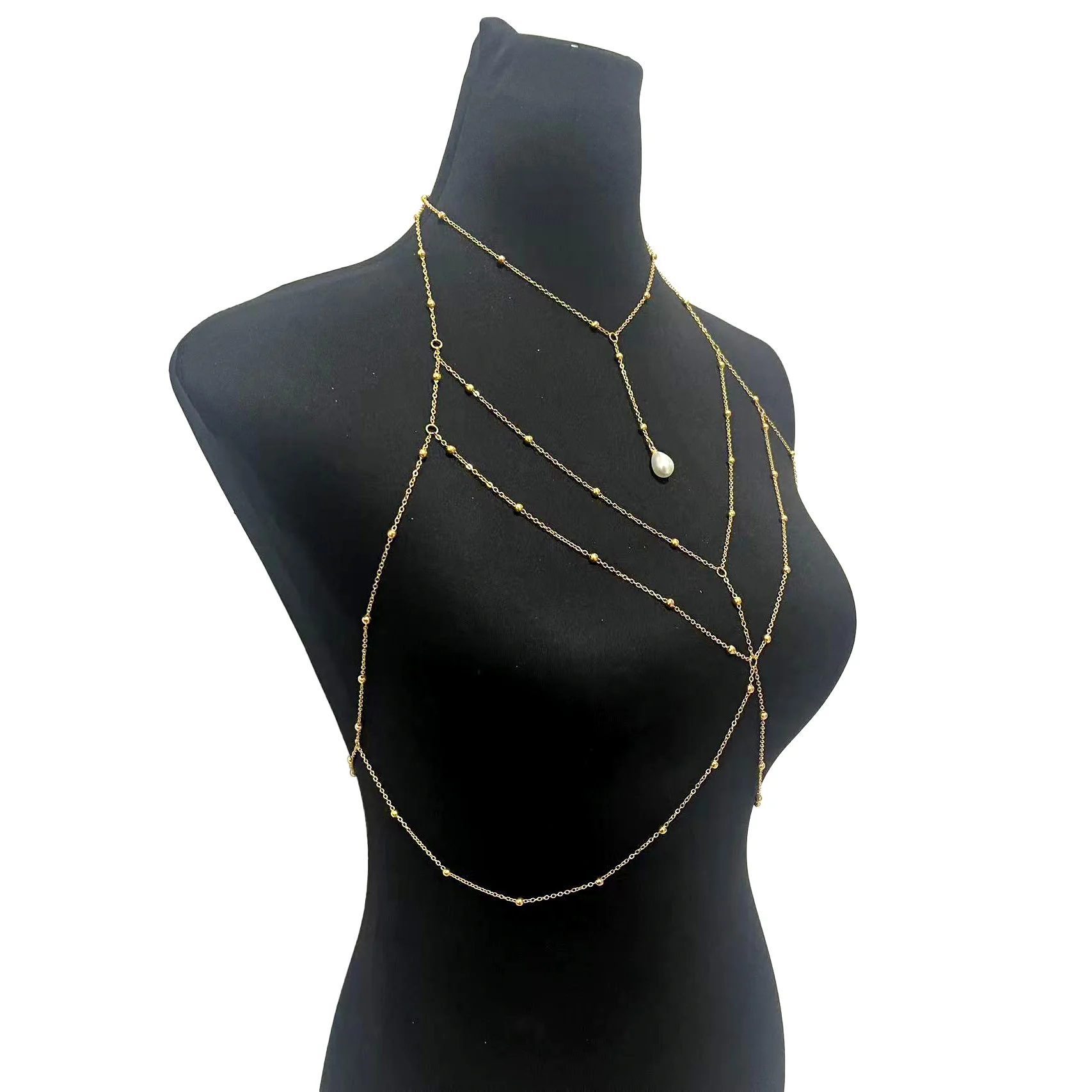 PEARL DROP BODY CHAIN BRALETTE - Image 4