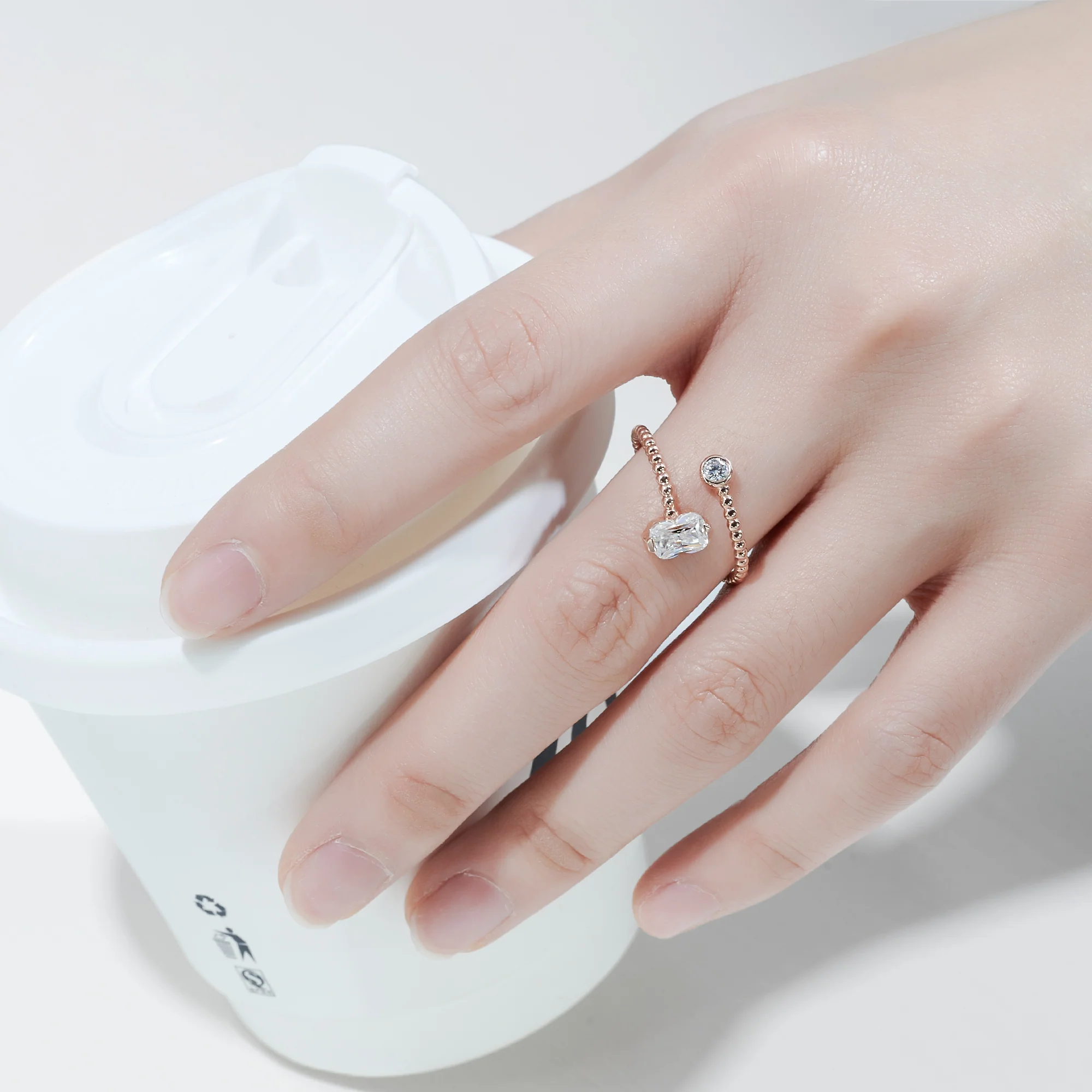 PERSONALIZED MOISSANITE NUMBER RING IN STERLING SILVER - Image 2