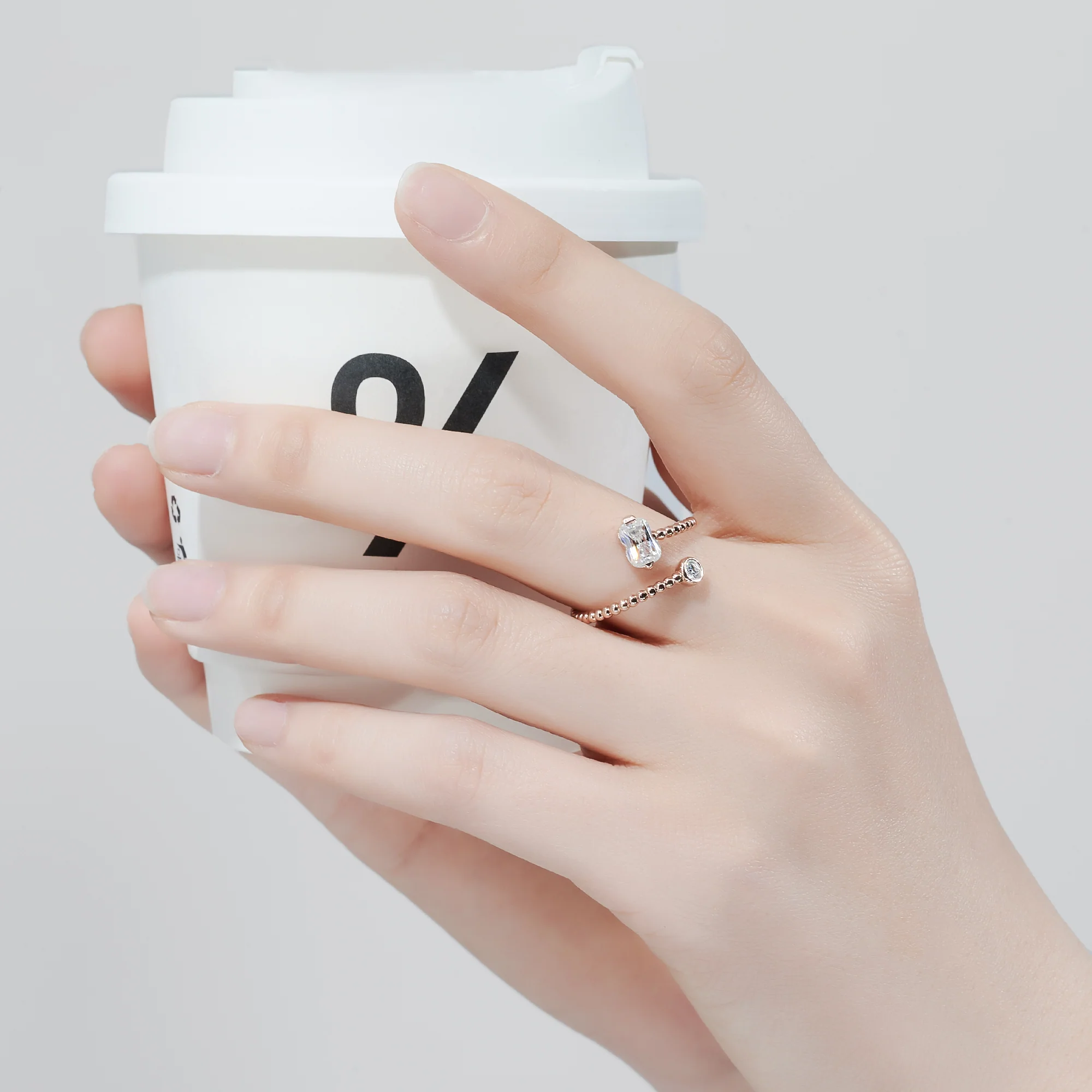 PERSONALIZED MOISSANITE NUMBER RING IN STERLING SILVER - Image 3