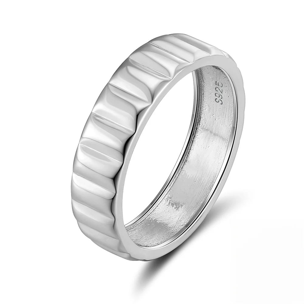 RIBBED TWISTED SIGNET BAND RING IN STERLING SILVER - Image 6