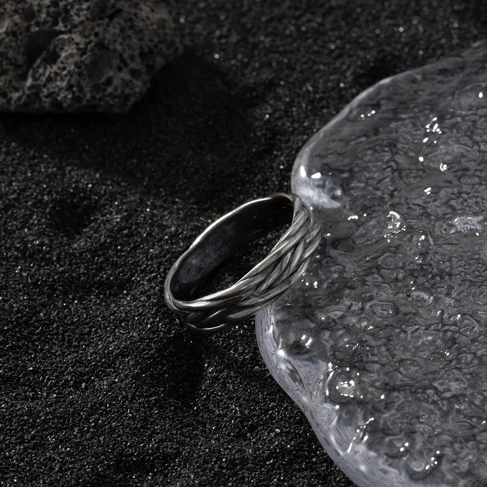 ROCK RING IN STERLING SILVER - Image 3