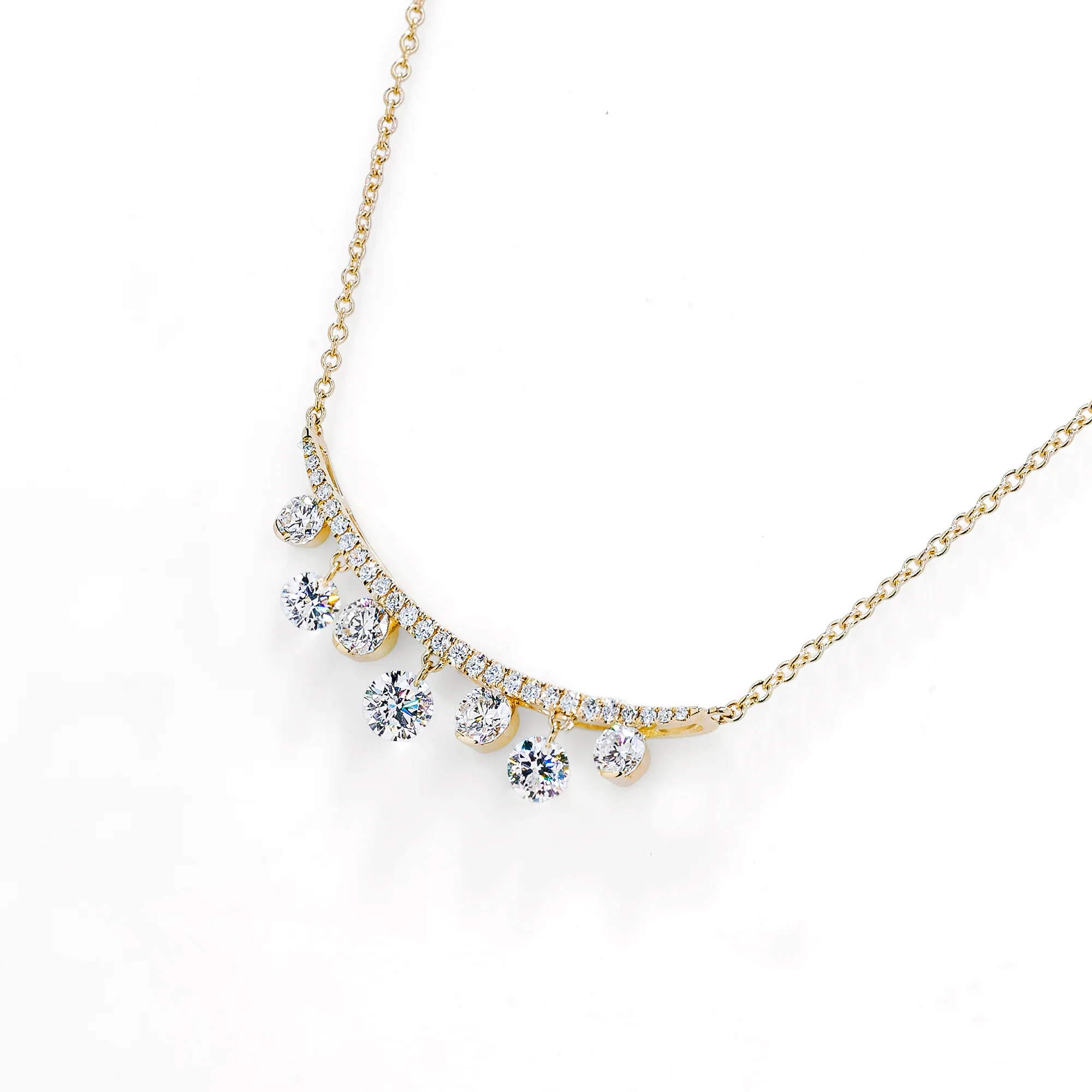 ROUND CUT LAB DIAMOND ELEGANT DROP NECKLACE IN STERLING SILVER - Image 4