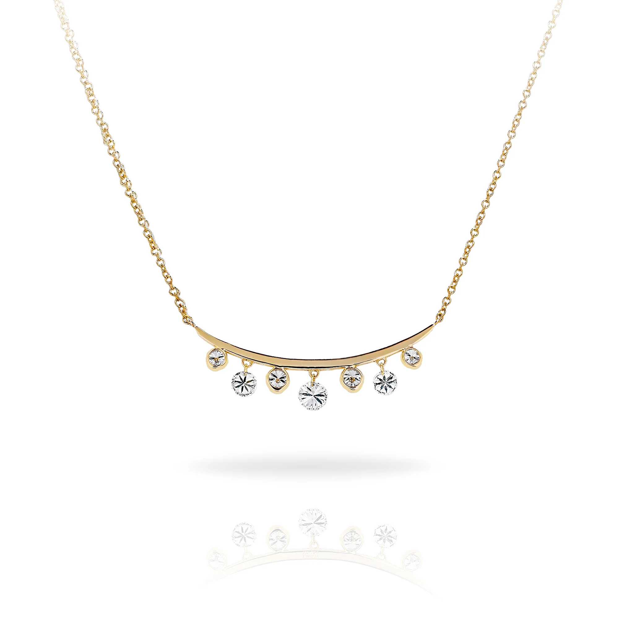 ROUND CUT LAB DIAMOND ELEGANT DROP NECKLACE IN STERLING SILVER - Image 5