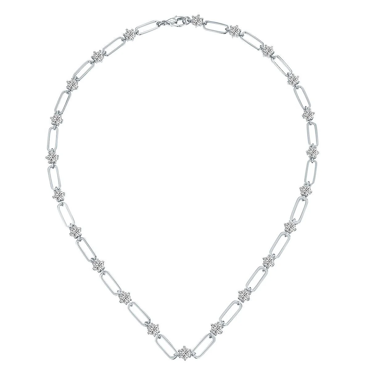 ROUND MOISSANITE CHAIN NECKLACE/BRACELET IN STERLING SILVER - Image 2