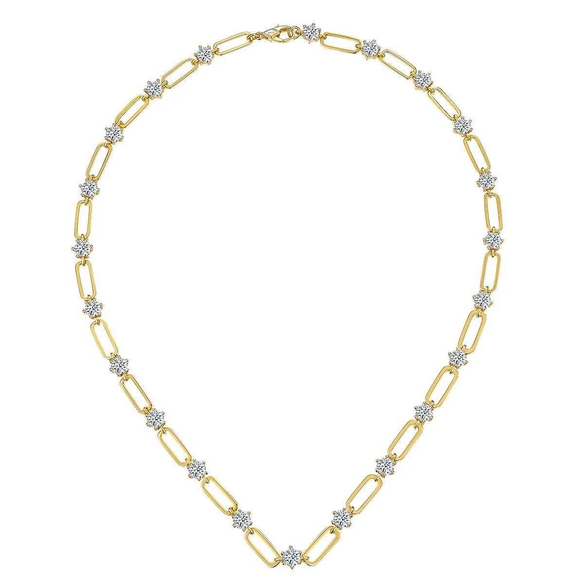 ROUND MOISSANITE CHAIN NECKLACE/BRACELET IN STERLING SILVER - Image 3