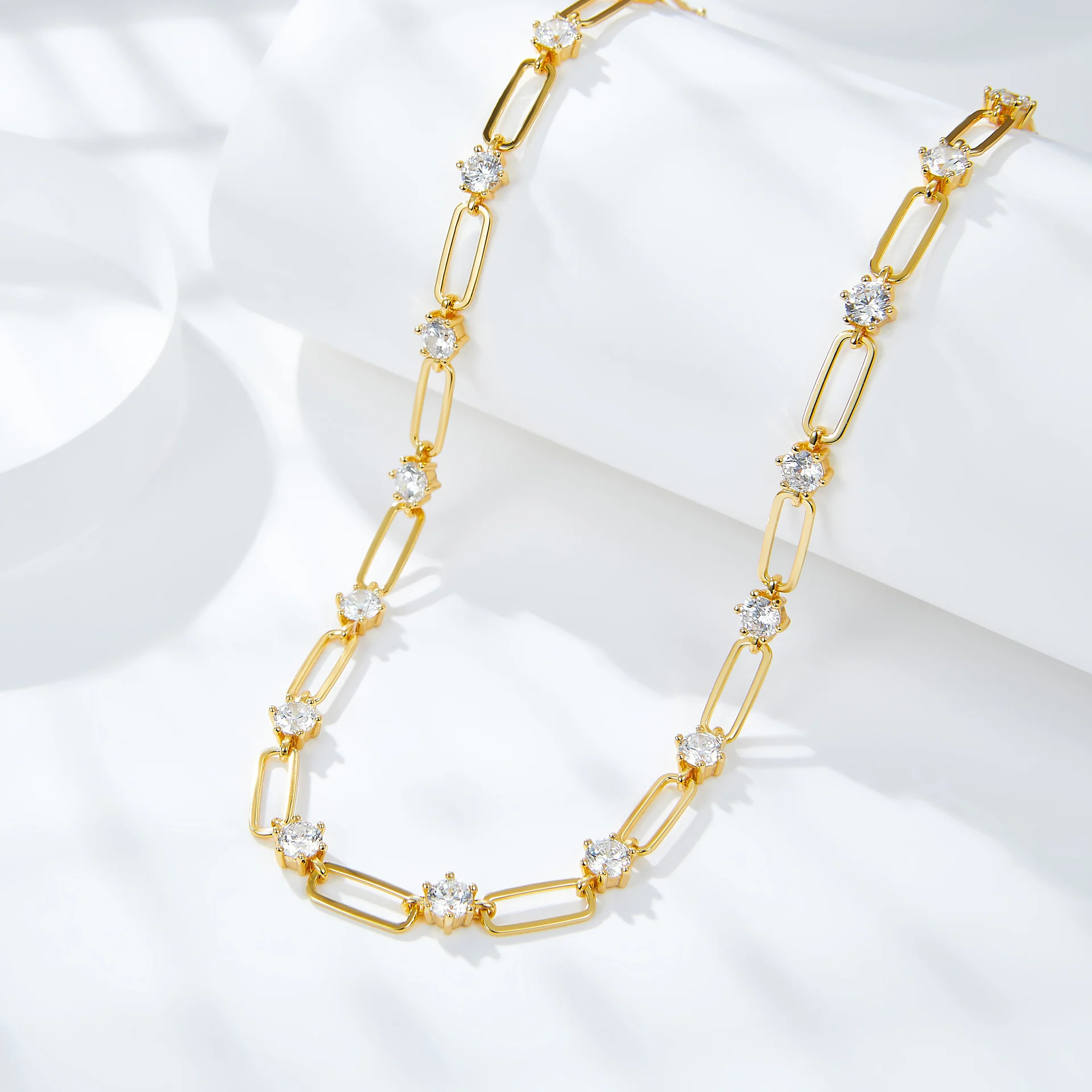 ROUND MOISSANITE CHAIN NECKLACE/BRACELET IN STERLING SILVER - Image 6