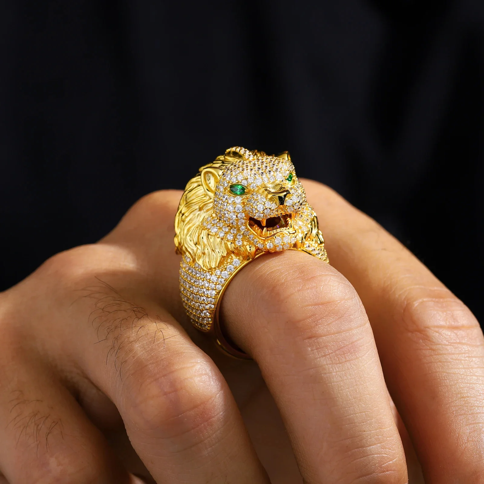 ROYAL LION MOISSANITE RING IN STERLING SILVER - Image 4