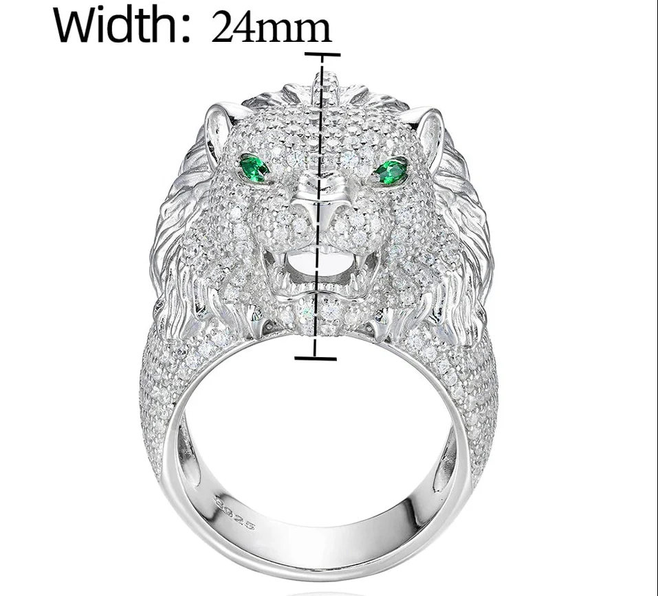 ROYAL LION MOISSANITE RING IN STERLING SILVER - Image 7