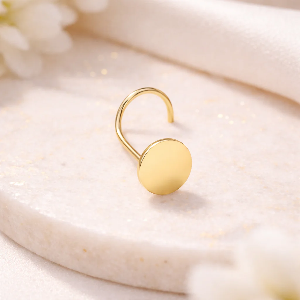 SCREW NOSE STUD IN SOLID GOLD - Image 3