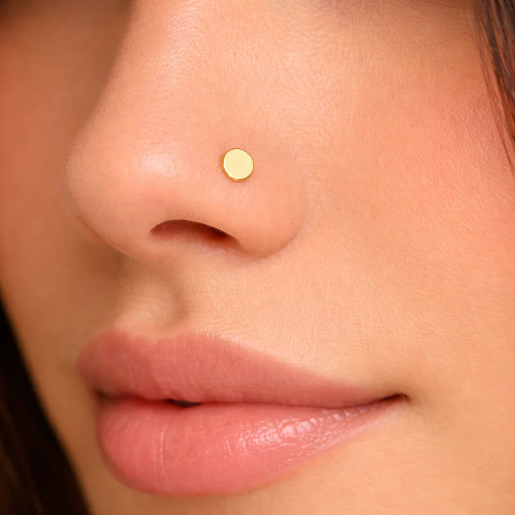 SCREW NOSE STUD IN SOLID GOLD - Image 5