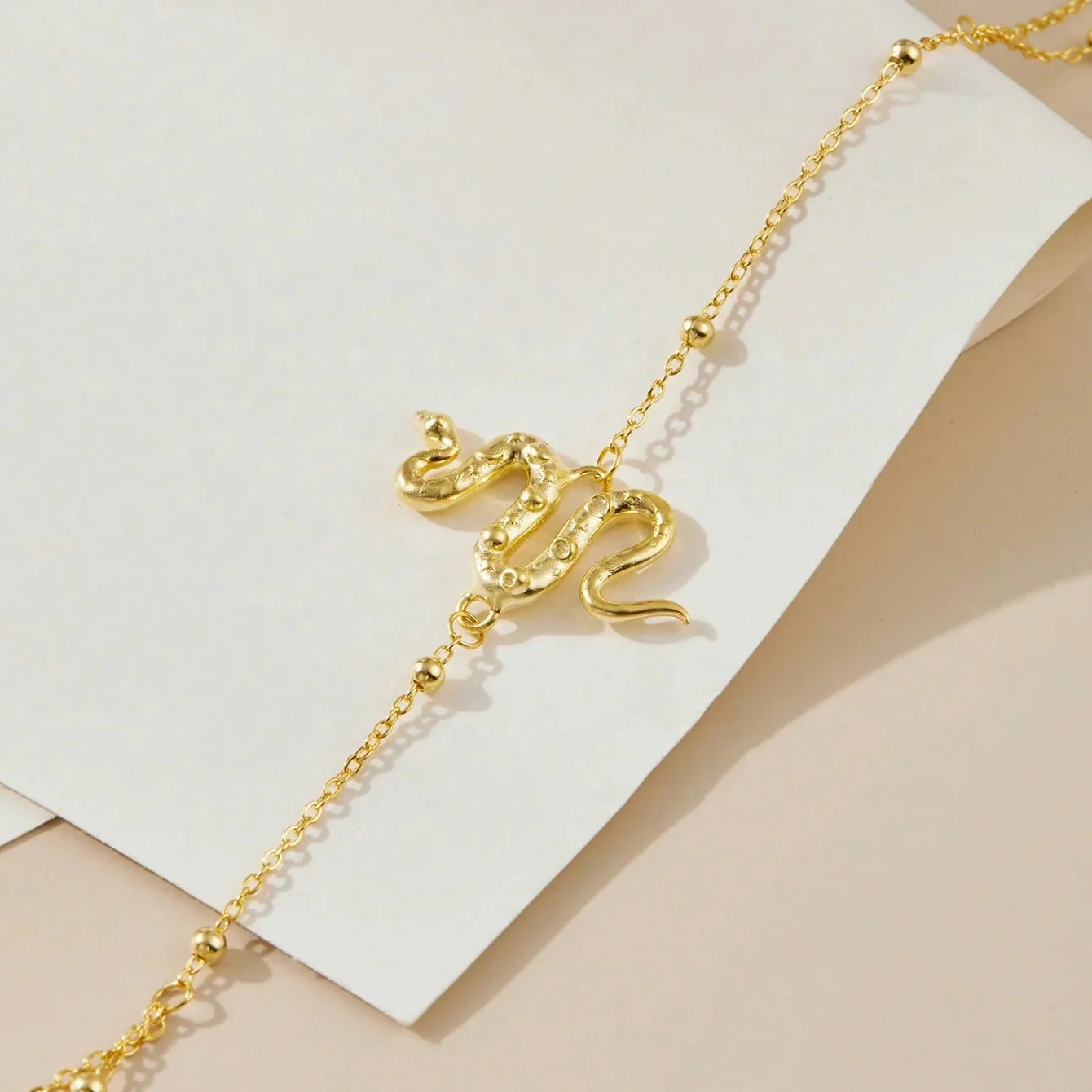 SNAKE ANKLET FOOT CHAIN IN STERLING SILVER - Image 3