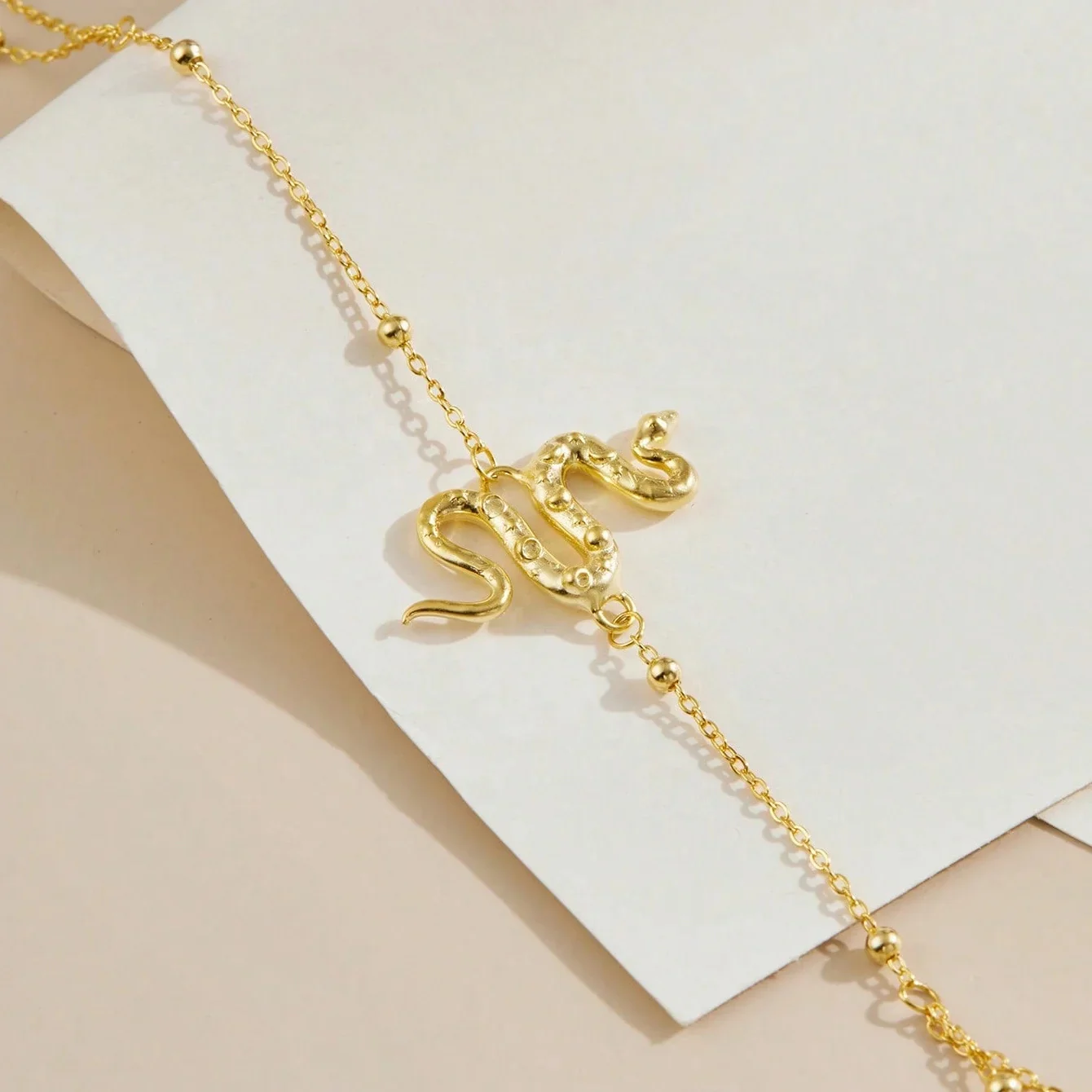SNAKE ANKLET FOOT CHAIN IN STERLING SILVER - Image 4