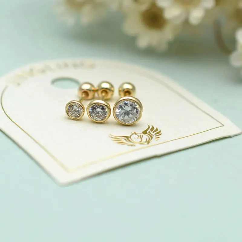SOLITAIRE STUD EARRINGS IN SOLID GOLD